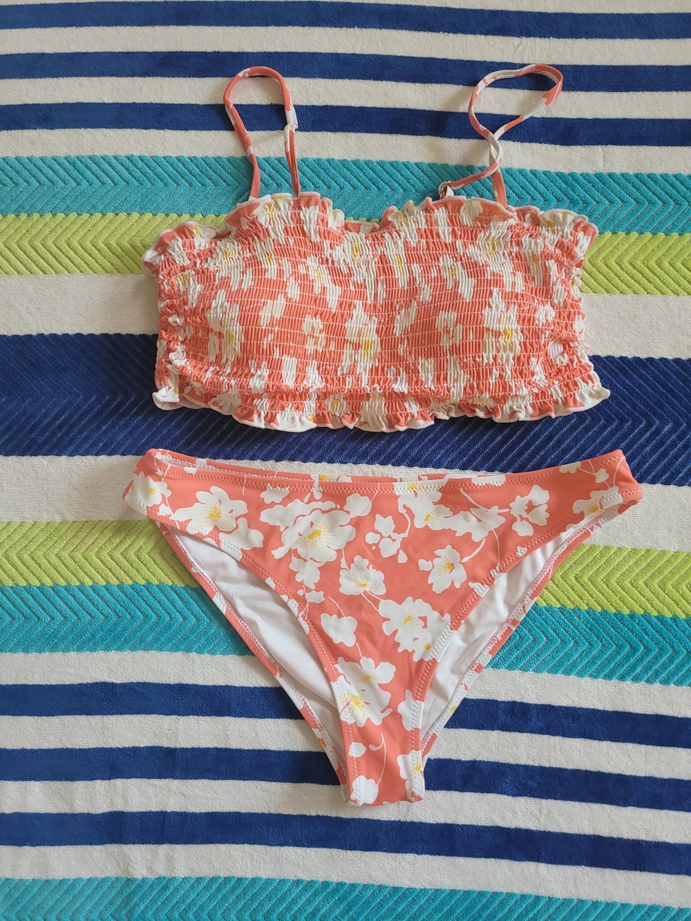 Coral Floral Two-Piece Bikini Set